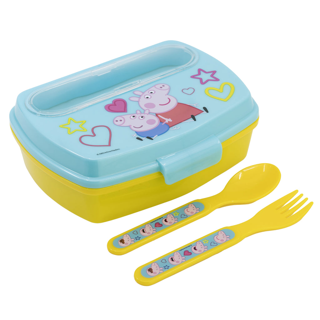 STOR SANDWICHERA RECTANGULAR CON CUBIERTOS PEPPA PIG CORE 2022
