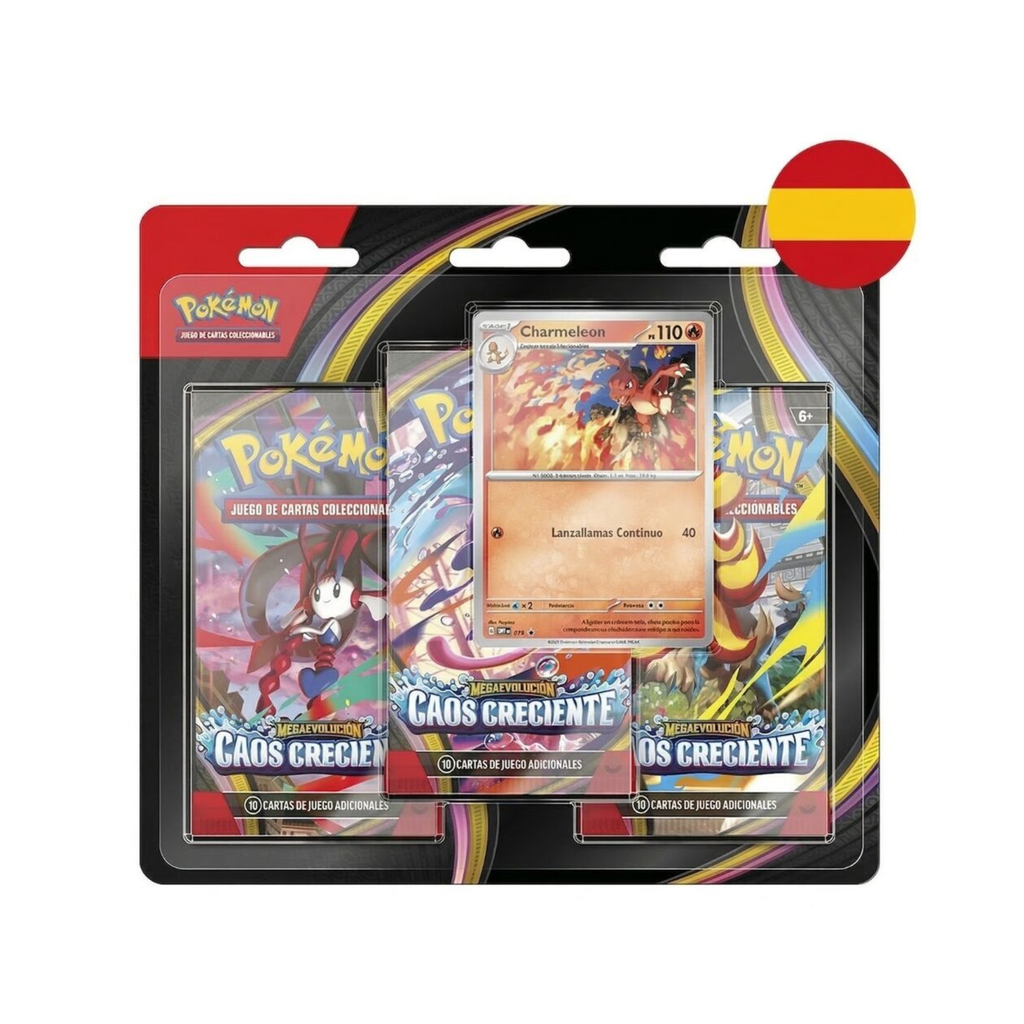 Blister 3 sobres cartas Caos Creciente Megaevolucion Pokemon español