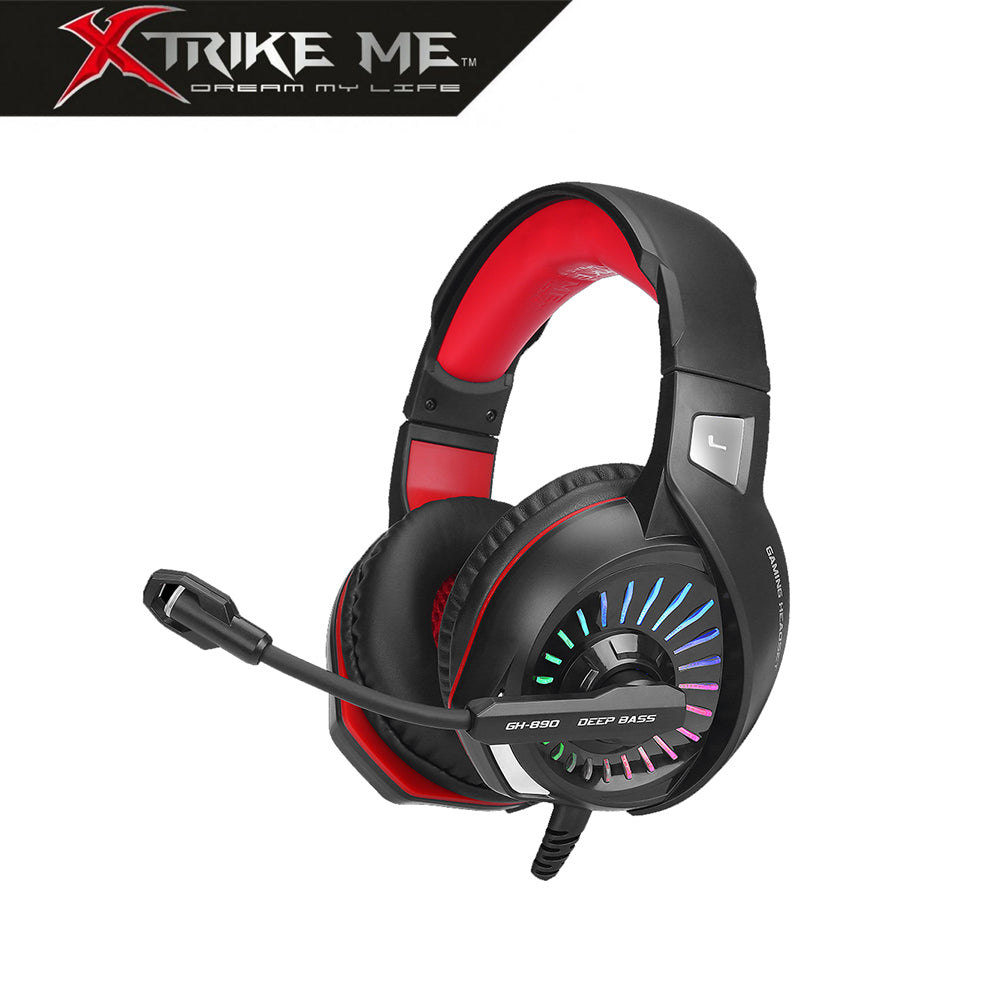 Xtrike Me GH-890 Auriculares Gaming Backlit Stereo Deep Bass RGB 50mm con Micrófono