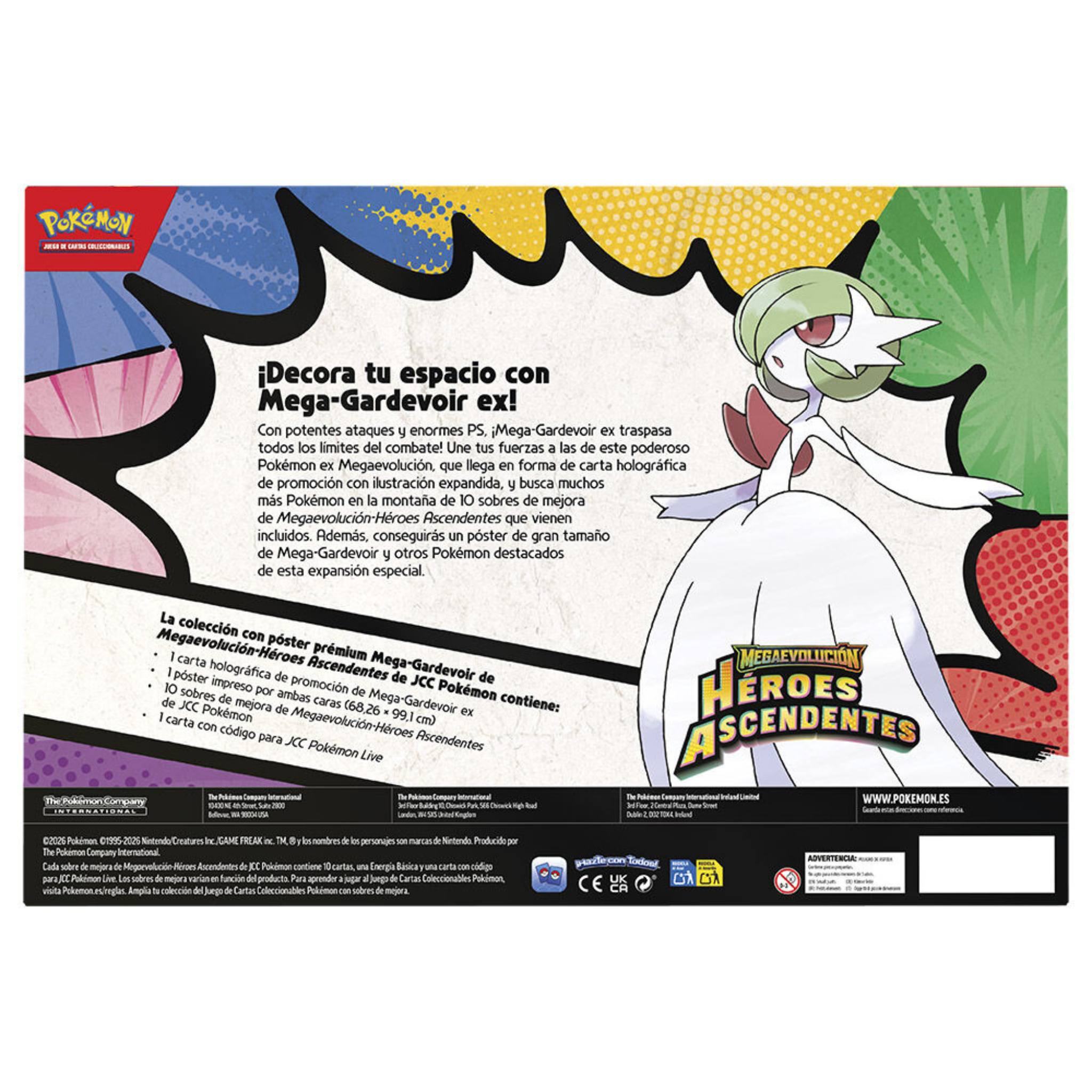 Pokémon TCG: Colección con Póster Prémium Mega-Gardevoir ex — Héroes Ascendentes