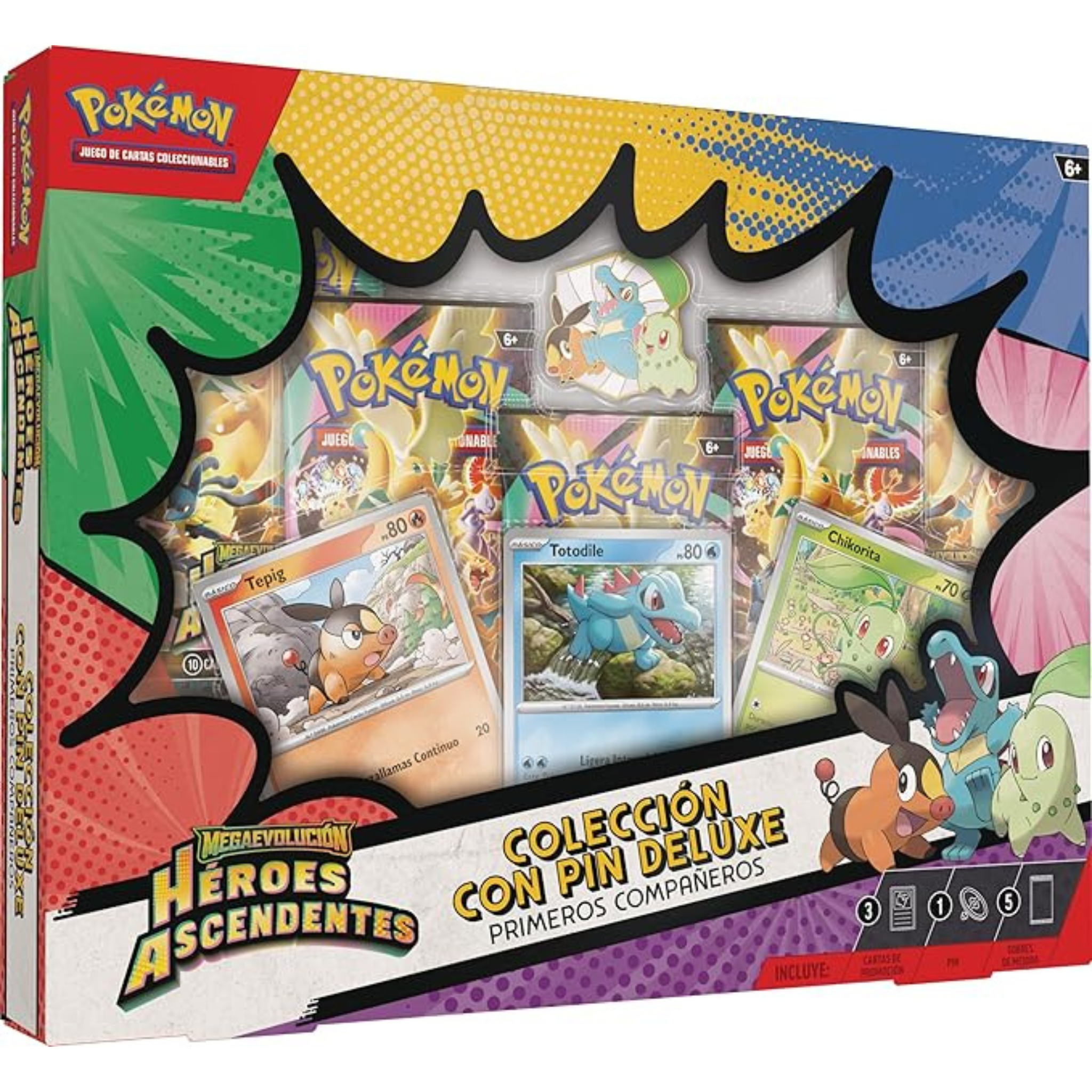 Pokémon TCG - Héroes Ascendentes: Colección con Pin Deluxe Primeros Compañeros