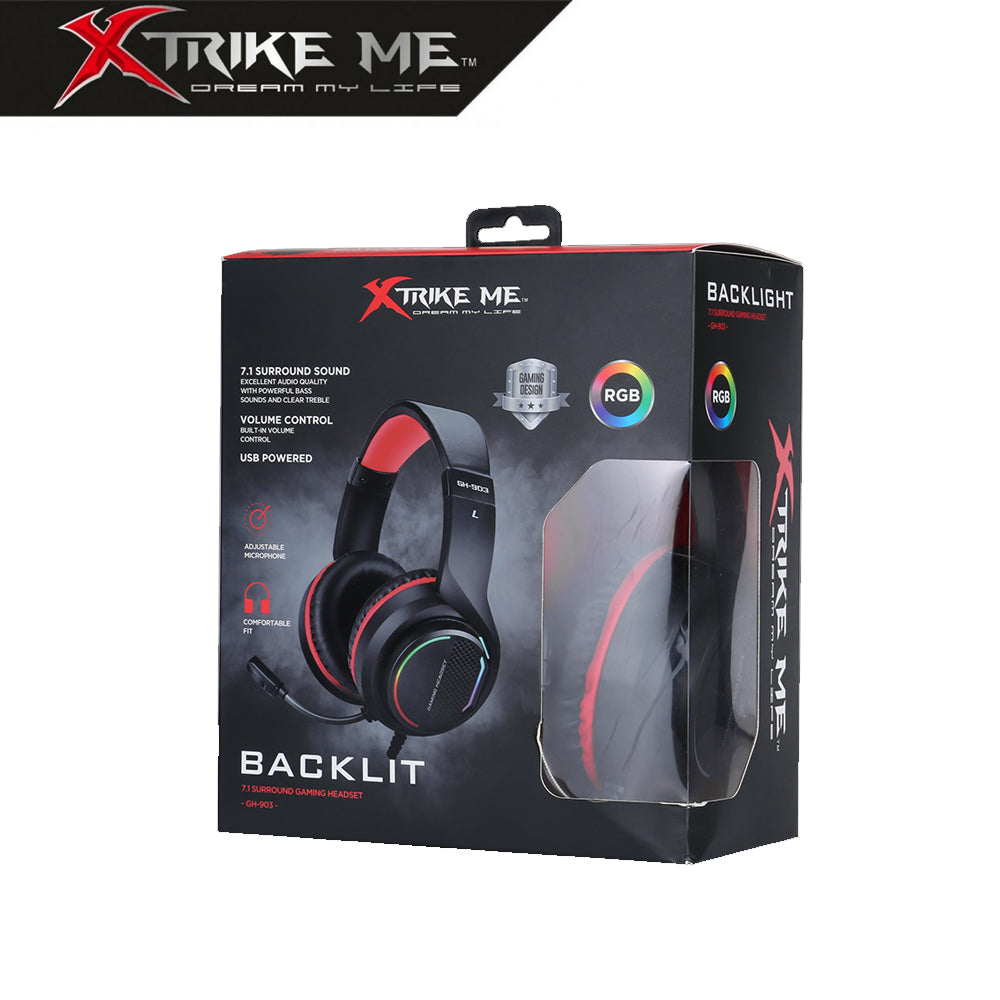 Xtrike Me GH-903 Auriculares Gaming 7.1 Surround Backlit RGB con Micrófono