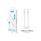 Cable USB Tipo C a Tipo C Blanco 60W —  (0,5 m / 1 m / 1,5 m / 2 m)