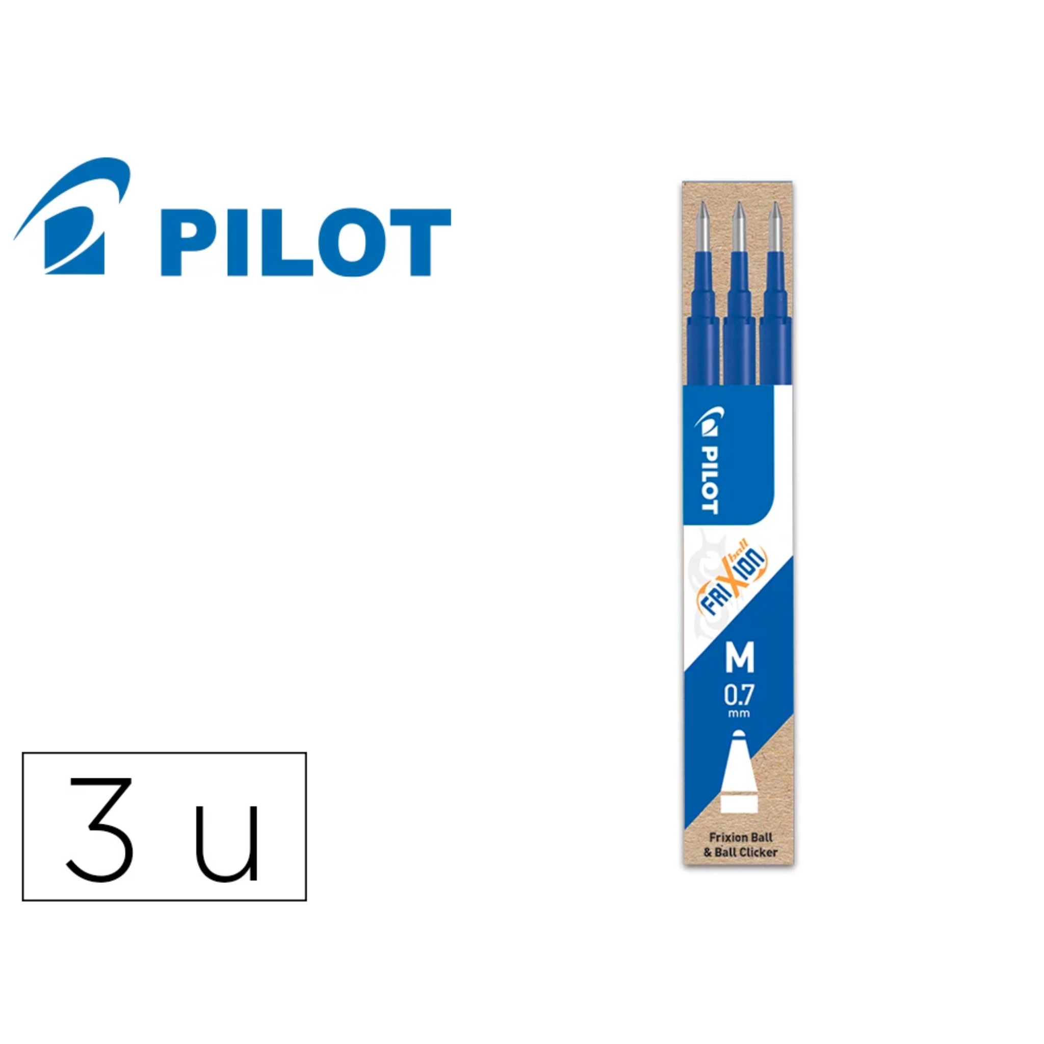 PILOT Recambio FriXion Ball 0.7mm M 3u