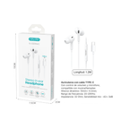 Auriculares Intrauditivos Estéreo Type-C EJ-0209MC | Micrófono | Cable 1.2m | Negro y Blanco