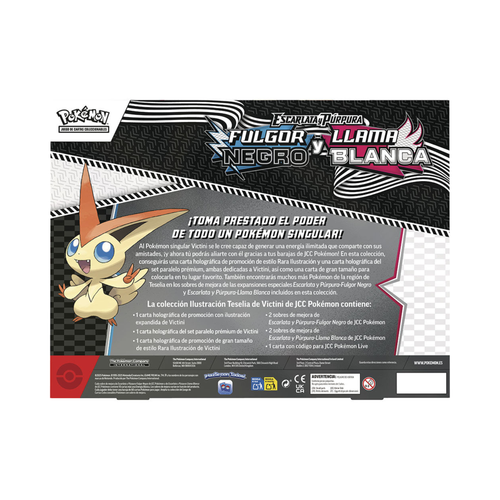 Blister cartas Victini Fulgor Negro y Llama Blanca Pokemon español