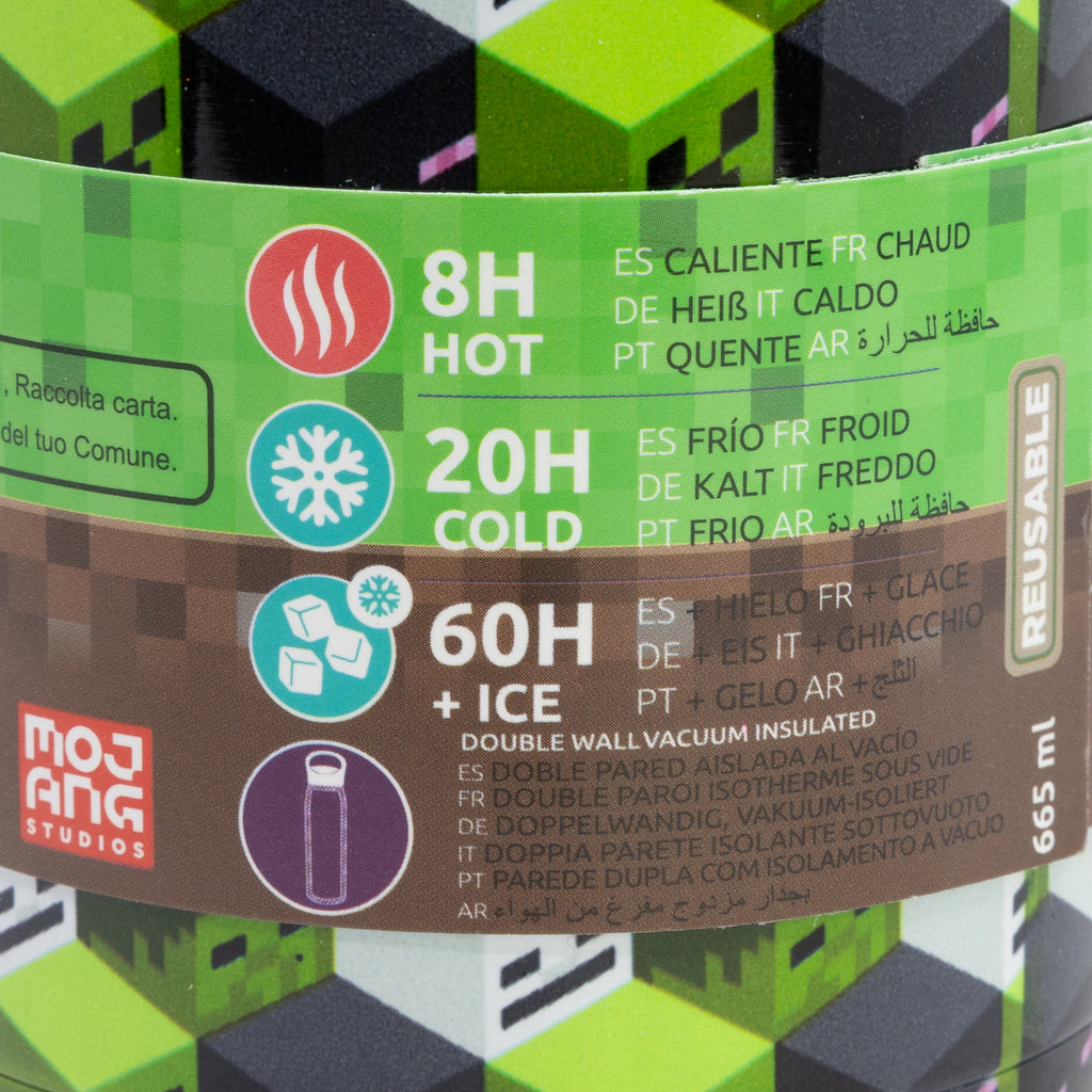 STOR BOTELLA GLAM TERMO ACERO INOXIDABLE 665 ML MINECRAFT ICONICMONO YOUNG ADULT