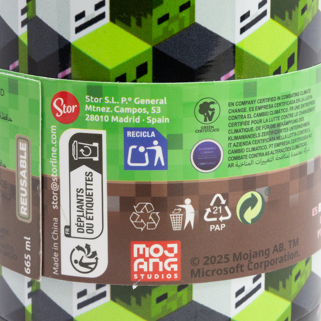 STOR BOTELLA GLAM TERMO ACERO INOXIDABLE 665 ML MINECRAFT ICONICMONO YOUNG ADULT