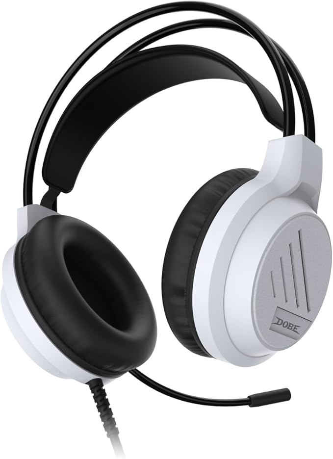 Dobe TP5-3592 - Auriculares de 3,5 mm, Color Blanco y Negro, compatibles con Controlador de la Serie P5/P4/PC/XBOX