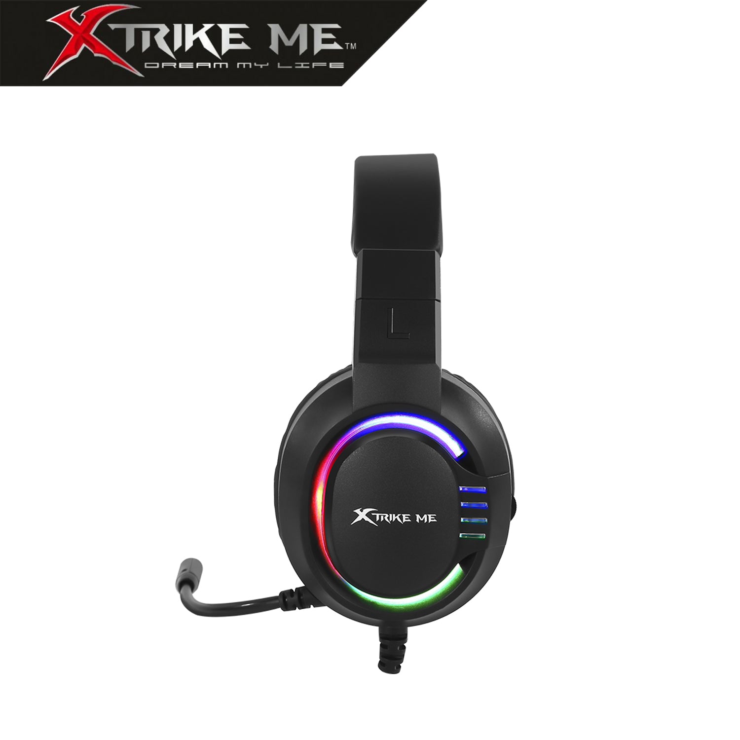 Xtrike Me GH-405 Auriculares Gaming RGB Aro Completo con Micrófono | Negro y Rojo