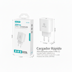JC-5101 Cargador Rápido PD 20W Puerto Único USB-C – Negro y Blanco