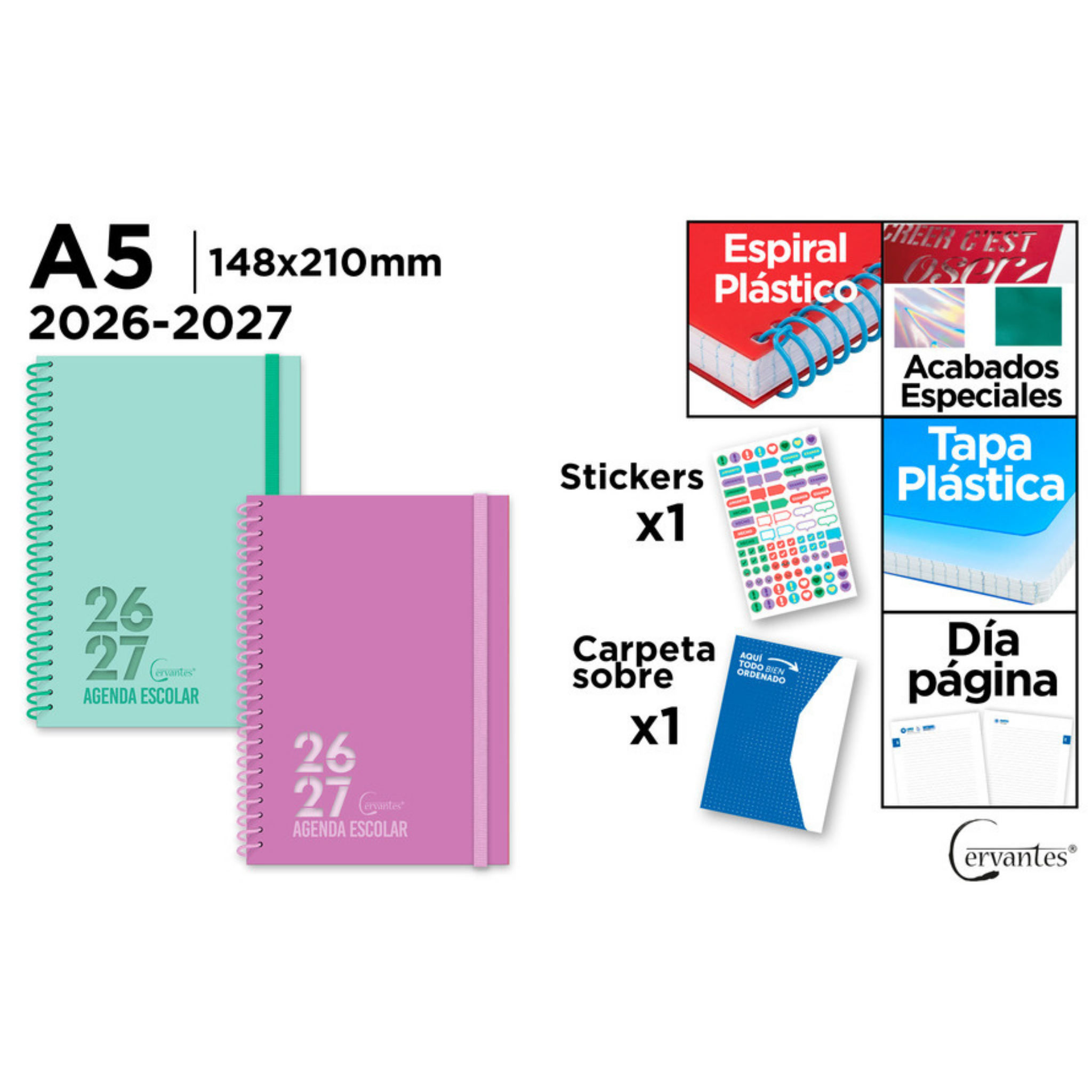 AGENDA ESCOLAR A5 DIA PAGINA PP 26/27