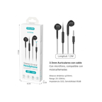 Auriculares Estéreo con Micrófono EJ-01018M | Jack 3.5mm | Cable 1.2m | Negro y Blanco