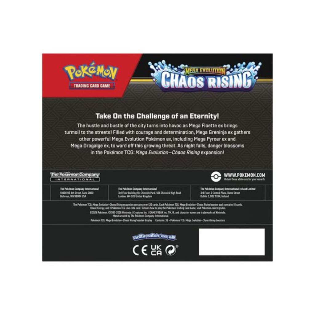 Cartas Megaevolution Chaos Rising Pokemon ingles surtido