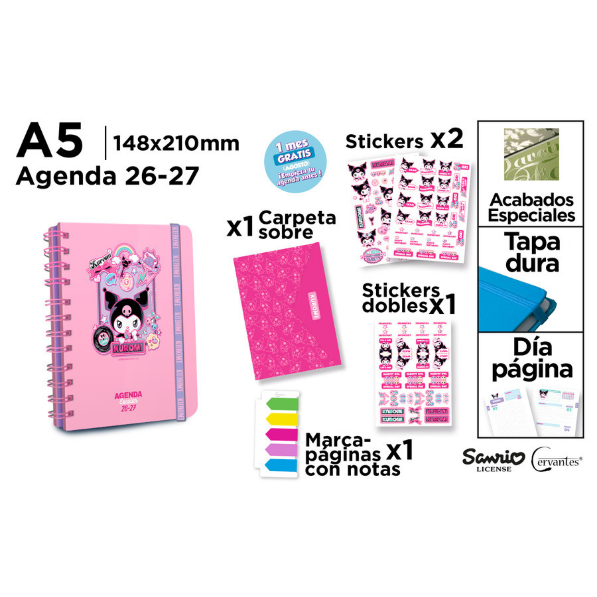 AGENDA ESCOLAR KUROMI DIA Pª.26/27