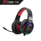 Xtrike Me GH-405 Auriculares Gaming RGB Aro Completo con Micrófono | Negro y Rojo
