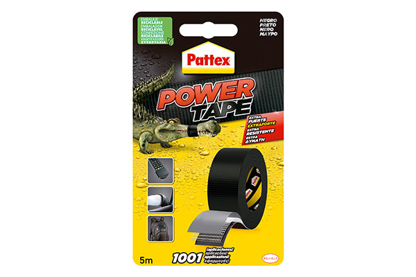 Pattex Power Tape, cinta multiusos resistente, fuerte, corte fácil,  5 m