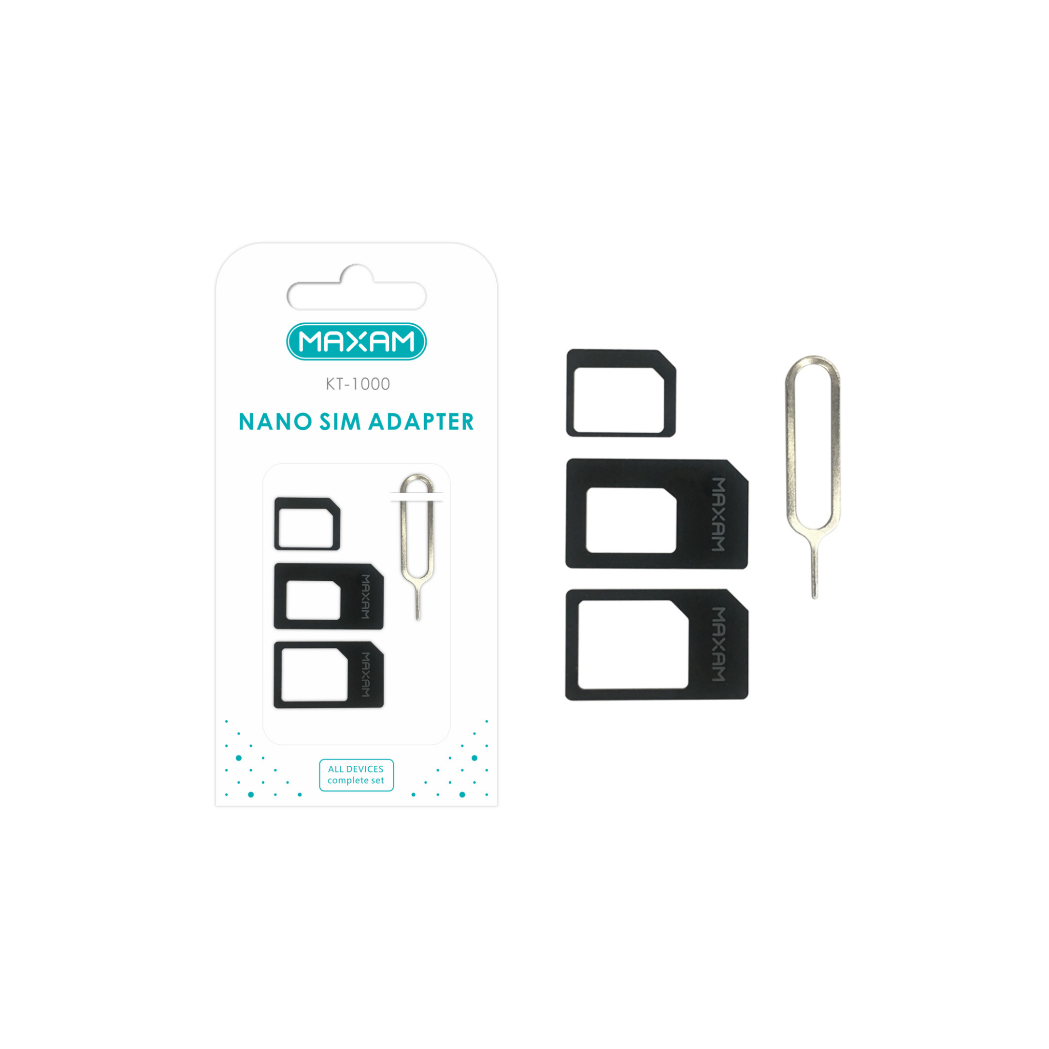 Kit Adaptador SIM 4 en 1 KT-1000 | Nano, Micro y SIM Estándar