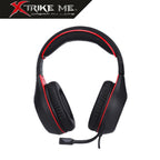 Xtrike Me GH-710 Auriculares Gaming con LED Rojo Efecto Rayos y Micrófono | Negro y Rojo