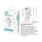 Kit Cargador Rápido 30W – Doble Puerto PD/USB + Cable Type-C a Lightning 1m
