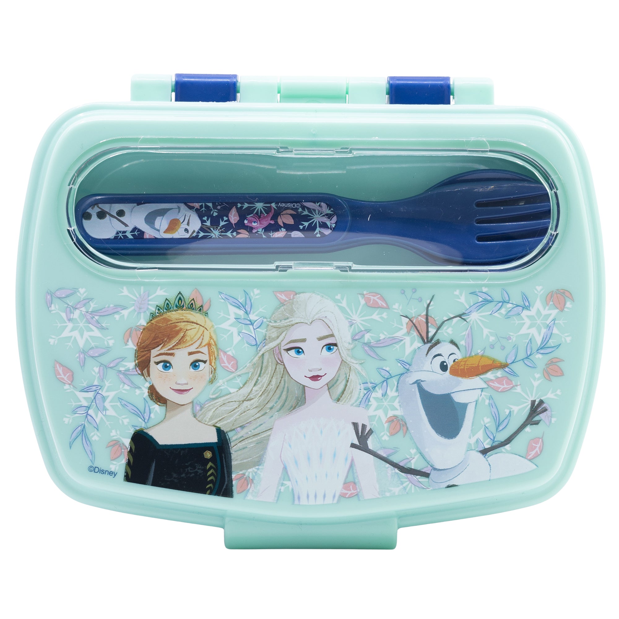 STOR SANDWICHERA RECTANGULAR CON CUBIERTOS FROZEN SNOWY TALE