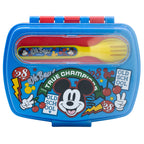 STOR SANDWICHERA RECTANGULAR CON CUBIERTOS MICKEY TRUE CHAMPIONS