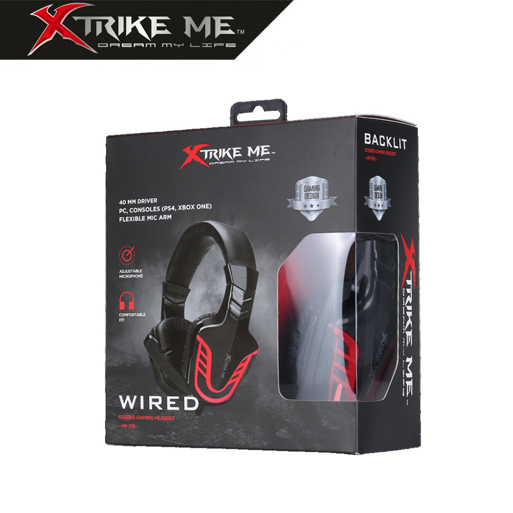 Xtrike Me HP-310 Auriculares Gaming Backlit Stereo 40mm con Micrófono Flexible | PC PS4 Xbox