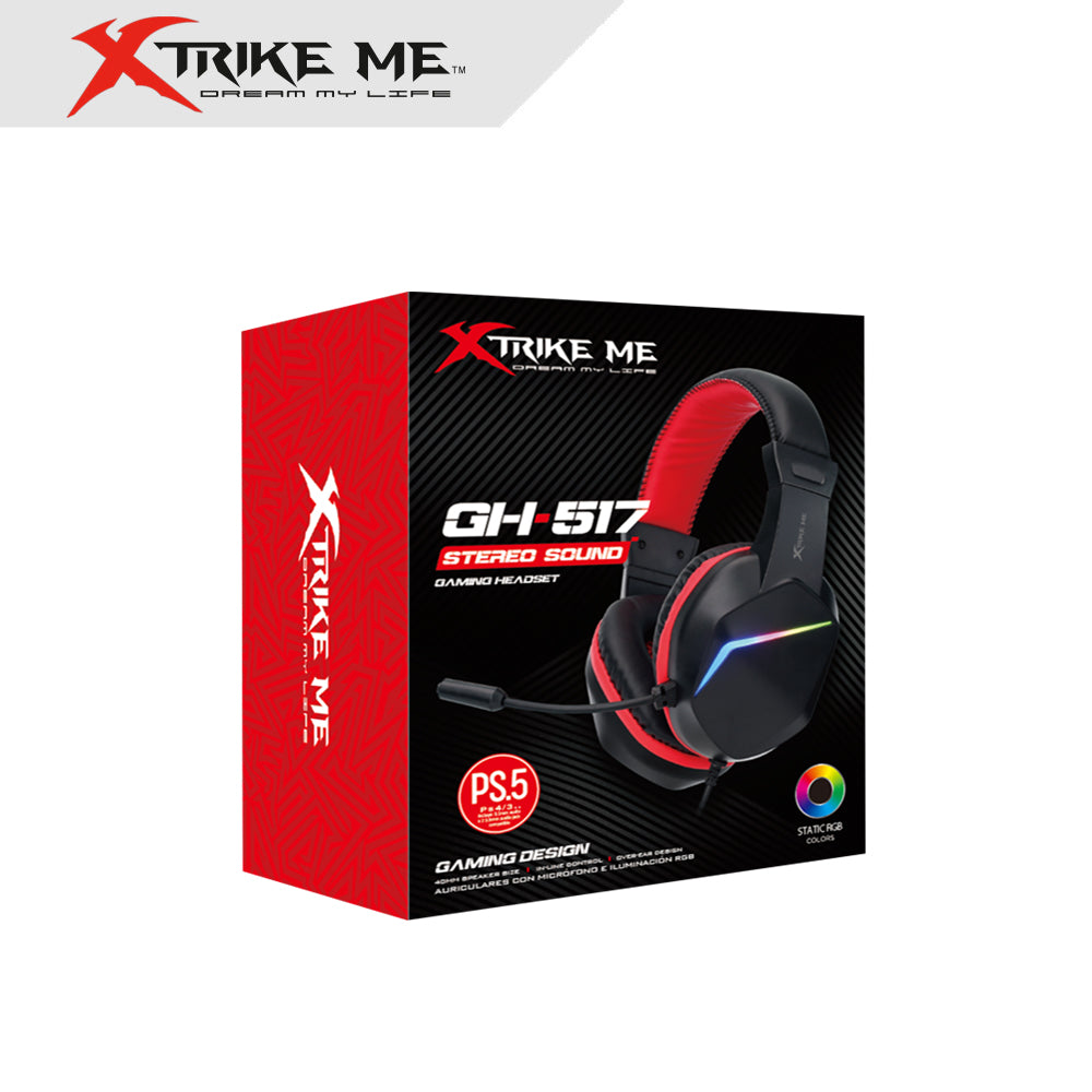 Xtrike Me GH-517 Auriculares Gaming Stereo Sound RGB con Micrófono | PS5 PS4 PC