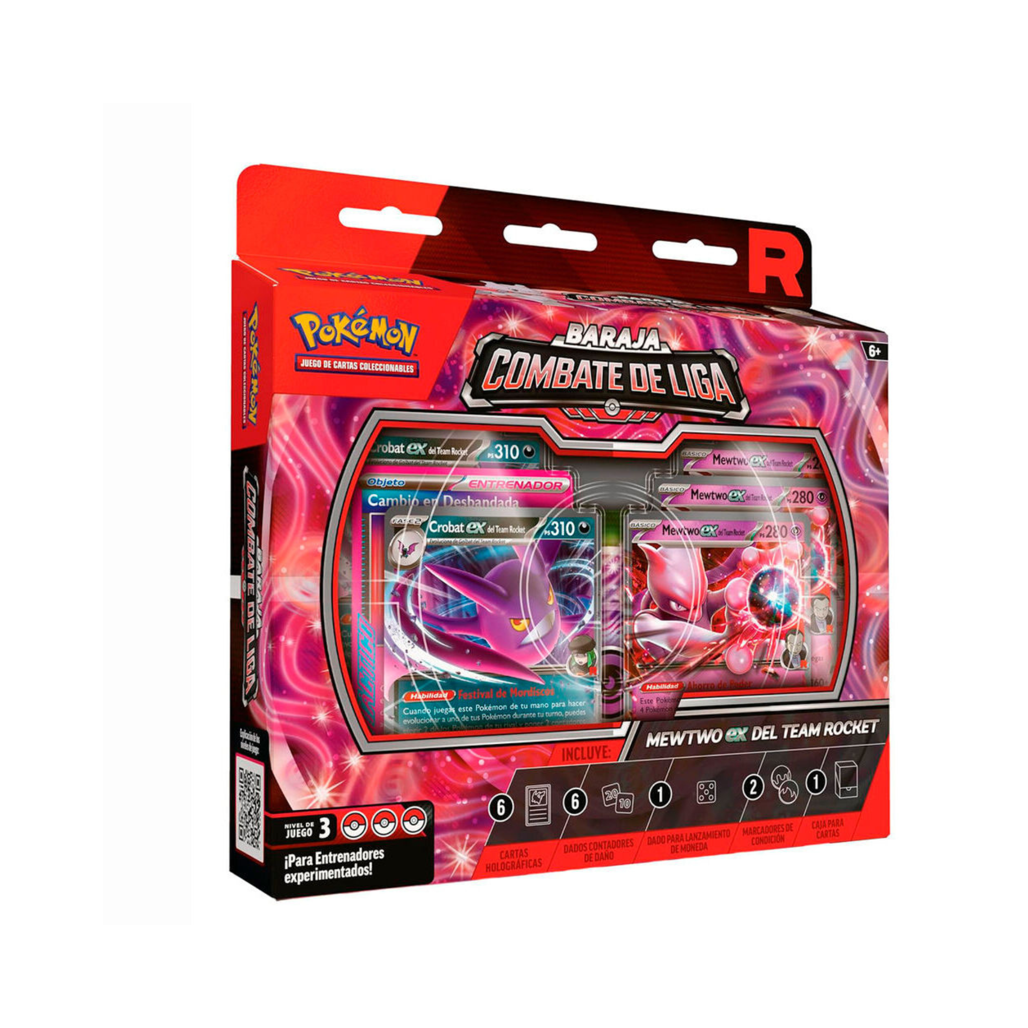 Blister cartas League Battle Deck Team Rockets Mewtwo Ex Pokemon Latino