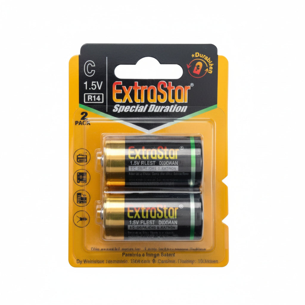 PILAS (EXTRASTAR) R14C 1.5V BLISTER 2 PIEZAS CJ144 [JR14P-2B]