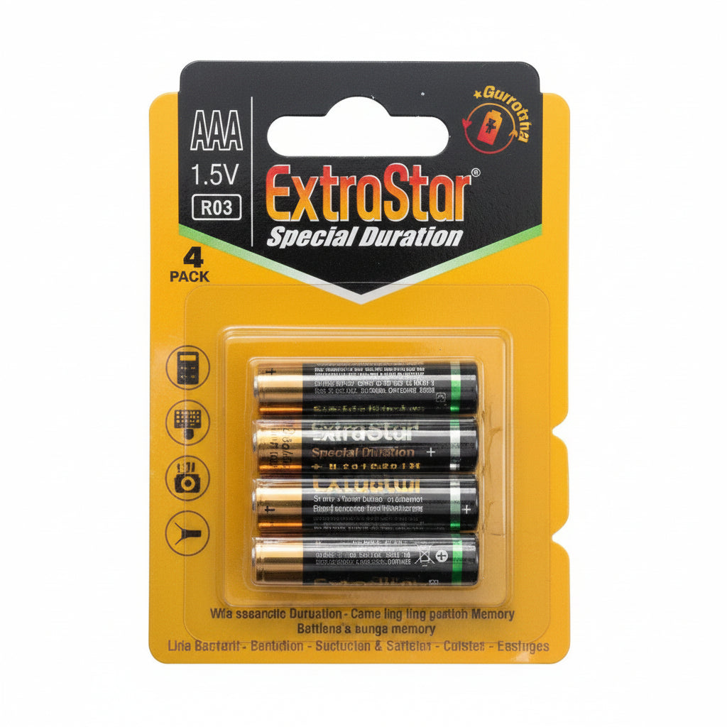 PILAS (EXTRASTAR) AAA 1.5V BLISTER 4 PIEZAS CJ240 [JR03P-4B]